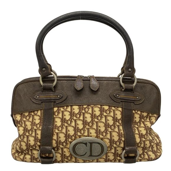 Auth DIOR/ChristianDior Vintage Traveler - Beige Dark Brown Jacquard Leather - Picture 1 of 16